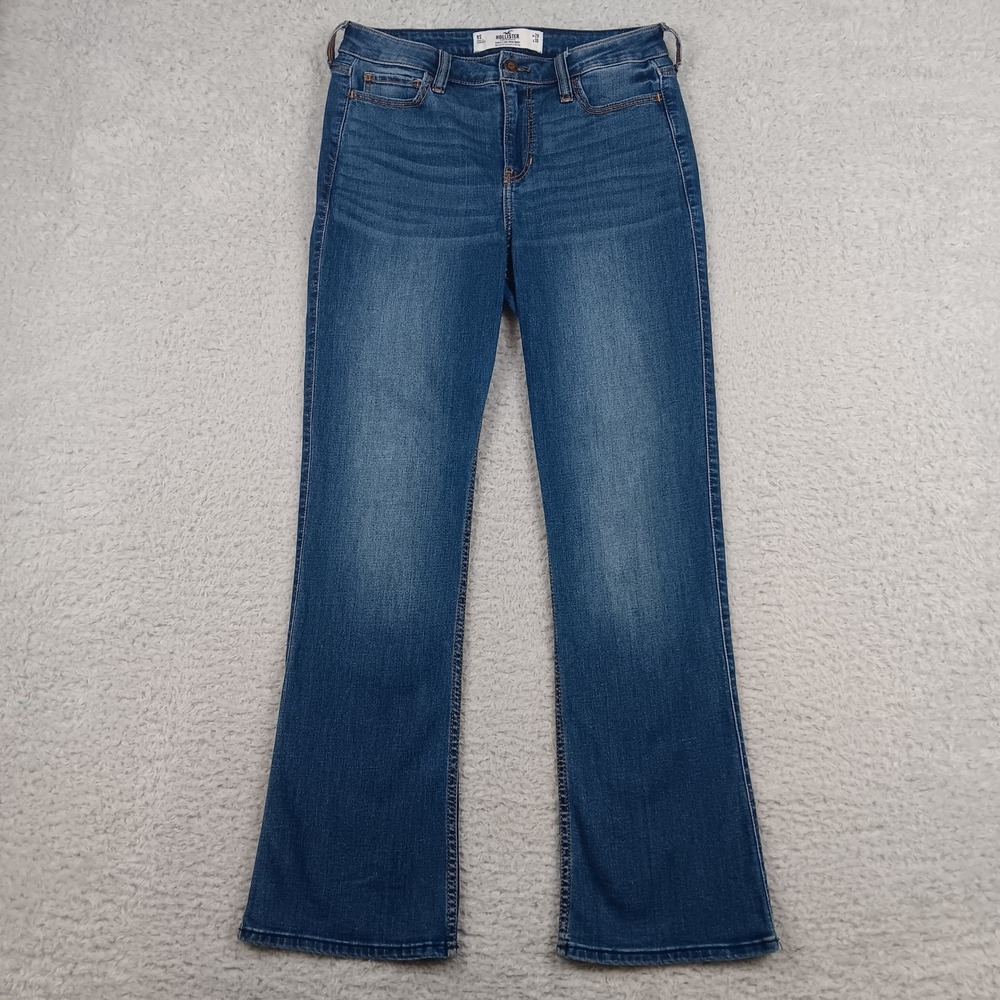 Hollister Jeans Curvy Mid-Rise Boot Women 9S Blue Classic Stretch Medium Wash